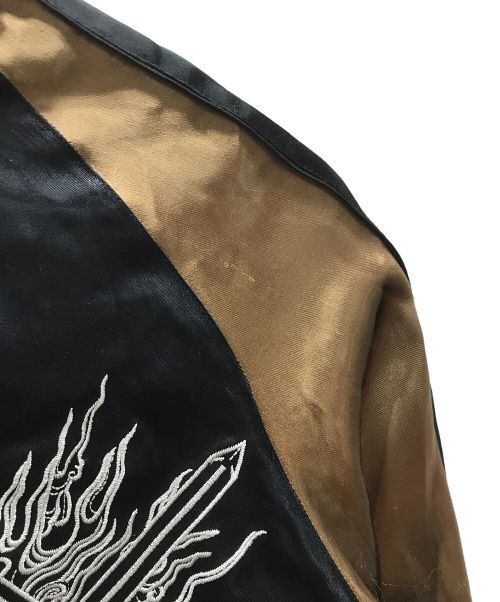 花旅楽団（ハナタビガクダン）花旅楽団 (ハナタビガクダン) スカジャン ブラック サイズ:Mの古着・服飾アイテム