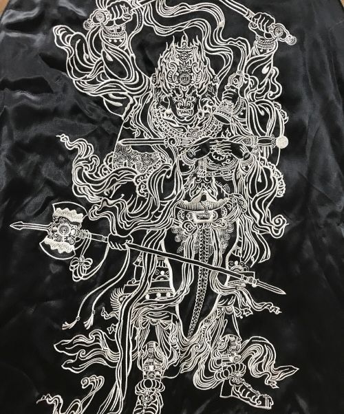 花旅楽団（ハナタビガクダン）花旅楽団 (ハナタビガクダン) スカジャン ブラック サイズ:Mの古着・服飾アイテム