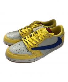 NIKE×Travis Scott（ナイキ×トラヴィススコット）の古着「スニーカー Women's Air Jordan 1 Retro Low OG "Canary" (ウィメンズ エアジョーダン1 レトロ ロー OG "カナリー")」｜イエロー×ブルー