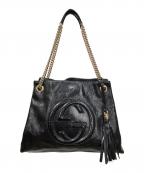 GUCCIグッチ）の古着「ソーホー インターロッキングG（ジー） チェーンショルダーバッグ」｜ブラック