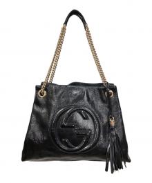 GUCCI（グッチ）の古着「ソーホー インターロッキングG（ジー） チェーンショルダーバッグ」｜ブラック