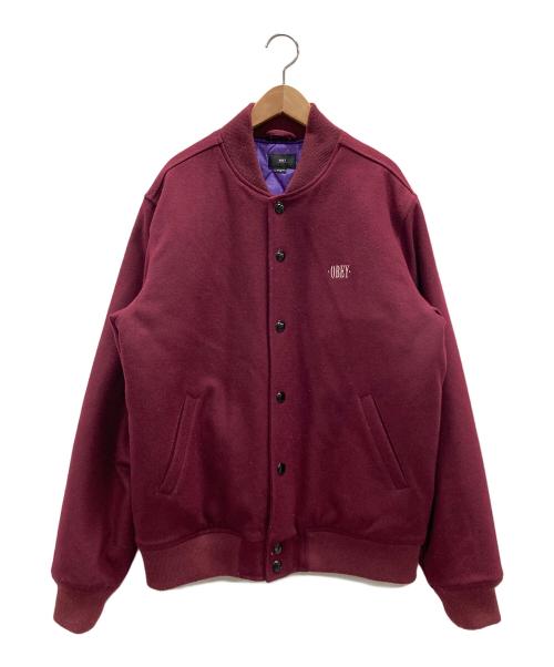 OBEY（オベイ）OBEY (オベイ) スタジャン エンジ サイズ:Mの古着・服飾アイテム