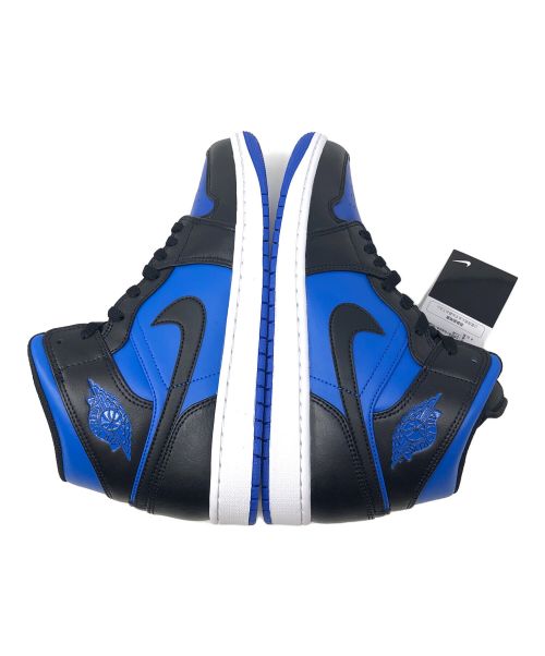 NIKE（ナイキ）NIKE (ナイキ) スニーカー AIR JORDAN 1 MID(ナイキ エア ジョーダン 1 ミッド) ブラック×ブルー サイズ:28cm 未使用品の古着・服飾アイテム