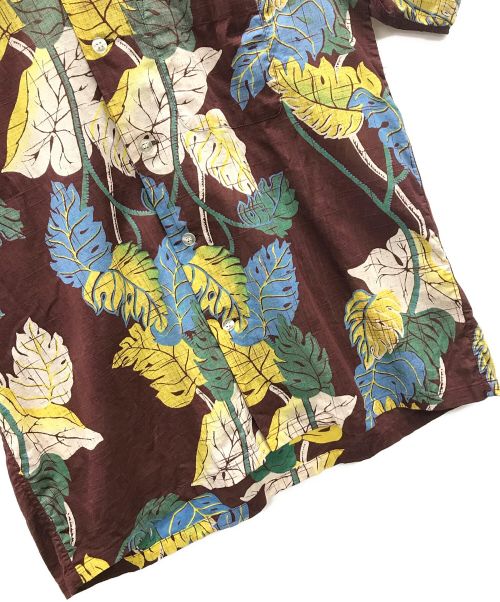 Duke Kahanamoku（デュークカハナモク）Duke Kahanamoku (デュークカハナモク) アロハシャツ MONSTERA（モンステラ） ブラウン サイズ:Lの古着・服飾アイテム