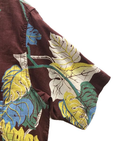 Duke Kahanamoku（デュークカハナモク）Duke Kahanamoku (デュークカハナモク) アロハシャツ MONSTERA（モンステラ） ブラウン サイズ:Lの古着・服飾アイテム