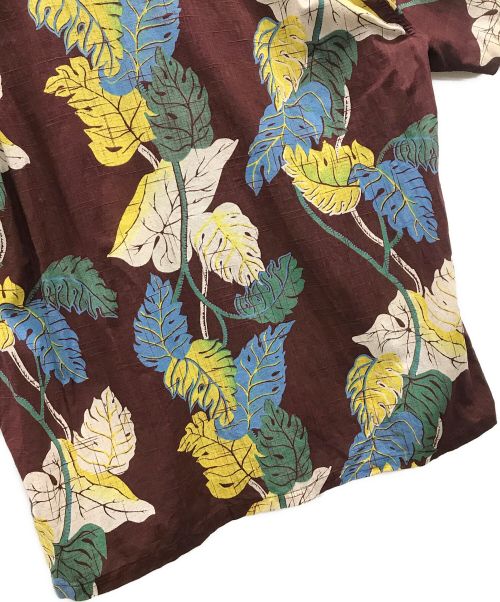 Duke Kahanamoku（デュークカハナモク）Duke Kahanamoku (デュークカハナモク) アロハシャツ MONSTERA（モンステラ） ブラウン サイズ:Lの古着・服飾アイテム
