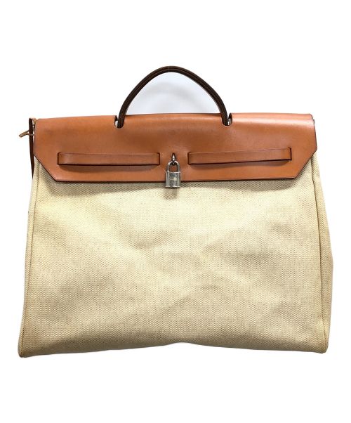 HERMES（エルメス）HERMES (エルメス) エールバッグMM ベージュ×ブラウン サイズ:MMの古着・服飾アイテム