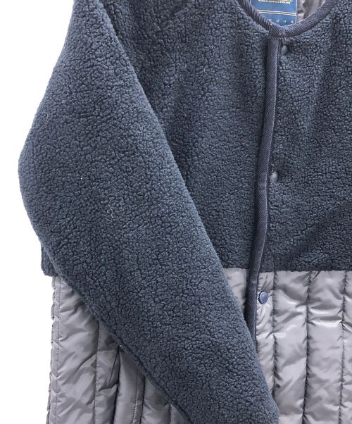 LAVENHAM（ラベンハム）LAVENHAM (ラベンハム) 切替ノーカラーコート SHERPA PALGRAVE ネイビー サイズ:36の古着・服飾アイテム