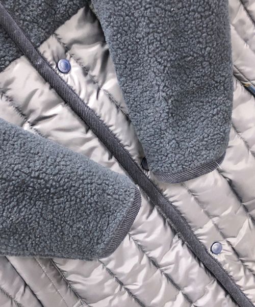 LAVENHAM（ラベンハム）LAVENHAM (ラベンハム) 切替ノーカラーコート SHERPA PALGRAVE ネイビー サイズ:36の古着・服飾アイテム