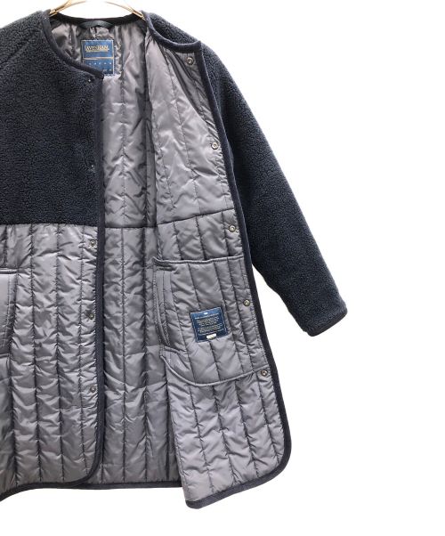 LAVENHAM（ラベンハム）LAVENHAM (ラベンハム) 切替ノーカラーコート SHERPA PALGRAVE ネイビー サイズ:36の古着・服飾アイテム