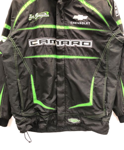 CAMARO（カマロ）CAMARO (カマロ) レーシングジャケット COMPETITION Edition ブラック×グリーン サイズ:Lの古着・服飾アイテム
