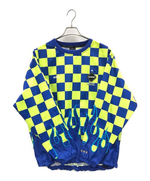 F.C.R.B.（エフシーレアルブリストル）F.C.R.B. (エフシーアールビー) SOPH. (ソフネット) ゲームシャツ CHECKER FLAME PISTE（チェッカー  フレイム ピステ） ブルー系 サイズ:Sの古着・服飾アイテム