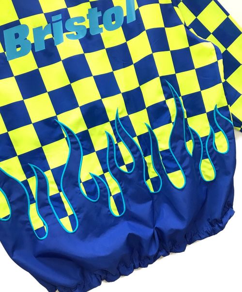 F.C.R.B.（エフシーレアルブリストル）F.C.R.B. (エフシーアールビー) SOPH. (ソフネット) ゲームシャツ CHECKER FLAME PISTE（チェッカー  フレイム ピステ） ブルー系 サイズ:Sの古着・服飾アイテム