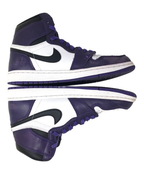 NIKE（ナイキ）NIKE (ナイキ) スニーカー AIR JORDAN 1 RETRO HIGH OG(エア ジョーダン 1 レトロ ハイ OG) ホワイト×パープル サイズ:26.5cmの古着・服飾アイテム