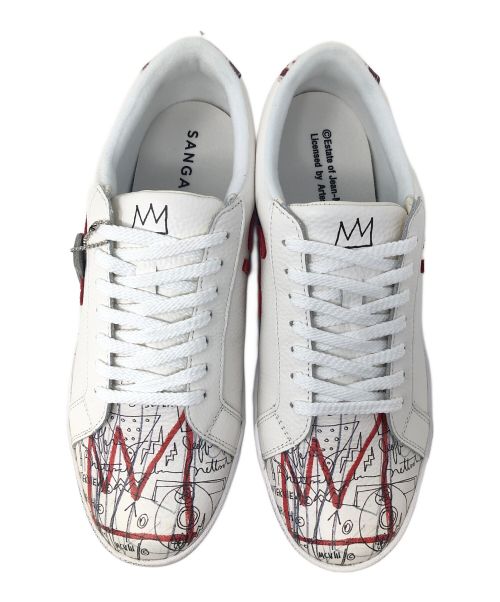 Sangacio（サンガッチョ）Sangacio (サンガッチョ) Jean Michel Basquiat (ジャン＝ミシェル・バスキア) スニーカー にゅSG『Basquiat』(バスキア) ホワイト サイズ:27cmの古着・服飾アイテム