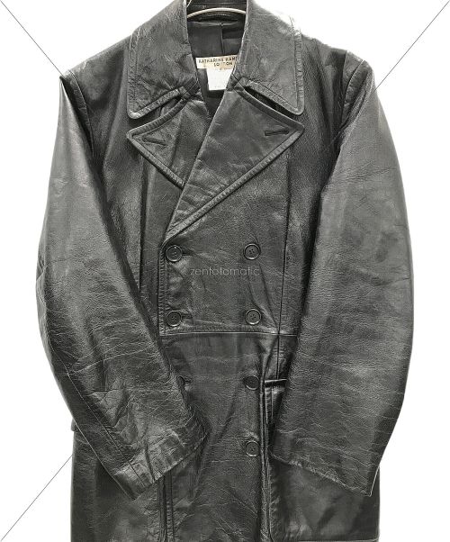 KATHARINE HAMNETT（キャサリンハムネット）KATHARINE HAMNETT (キャサリンハムネット) シープスキンレザーコート ブラック サイズ:Mの古着・服飾アイテム