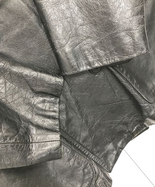 KATHARINE HAMNETT（キャサリンハムネット）KATHARINE HAMNETT (キャサリンハムネット) シープスキンレザーコート ブラック サイズ:Mの古着・服飾アイテム