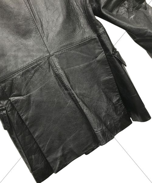 KATHARINE HAMNETT（キャサリンハムネット）KATHARINE HAMNETT (キャサリンハムネット) シープスキンレザーコート ブラック サイズ:Mの古着・服飾アイテム