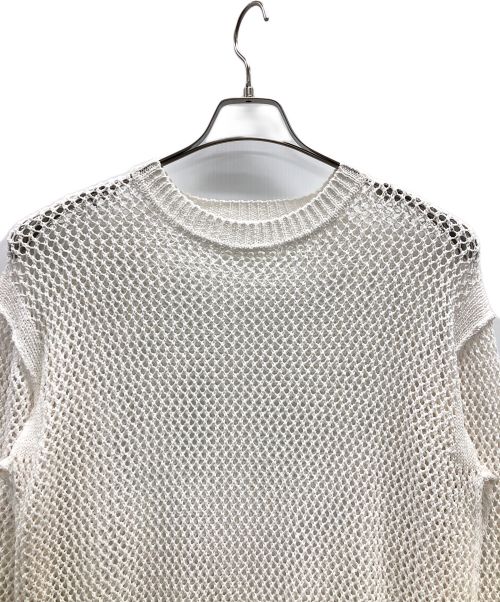 ESLOW（エスロー）ESLOW (エスロー) ニット MESH SWEATER(メッシュセーター) ホワイト サイズ:9の古着・服飾アイテム