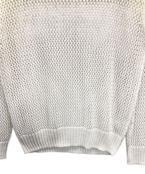ESLOW（エスロー）ESLOW (エスロー) ニット MESH SWEATER(メッシュセーター) ホワイト サイズ:9の古着・服飾アイテム