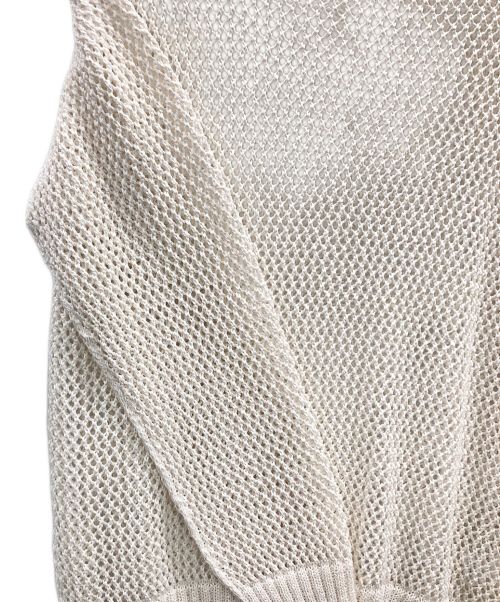 ESLOW（エスロー）ESLOW (エスロー) ニット MESH SWEATER(メッシュセーター) ホワイト サイズ:9の古着・服飾アイテム