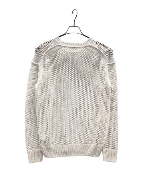 ESLOW（エスロー）ESLOW (エスロー) ニット MESH SWEATER(メッシュセーター) ホワイト サイズ:9の古着・服飾アイテム
