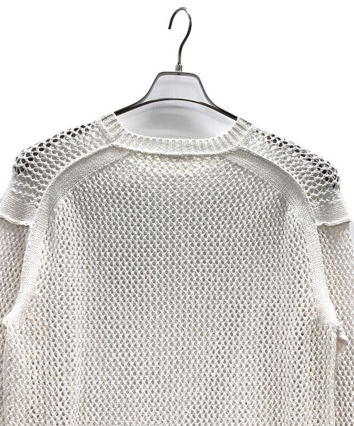 ESLOW（エスロー）ESLOW (エスロー) ニット MESH SWEATER(メッシュセーター) ホワイト サイズ:9の古着・服飾アイテム