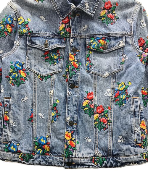 KITH（キス）KITH (キス) デニムジャケット Cotton Idg Floral Pattern（コットン インディゴ フローラル パターン） インディゴ サイズ:Mの古着・服飾アイテム