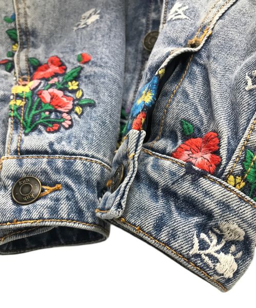 KITH（キス）KITH (キス) デニムジャケット Cotton Idg Floral Pattern（コットン インディゴ フローラル パターン） インディゴ サイズ:Mの古着・服飾アイテム