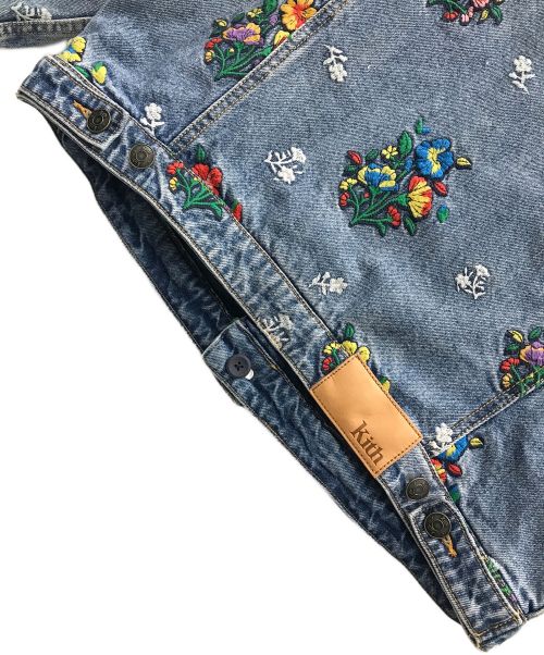 KITH（キス）KITH (キス) デニムジャケット Cotton Idg Floral Pattern（コットン インディゴ フローラル パターン） インディゴ サイズ:Mの古着・服飾アイテム