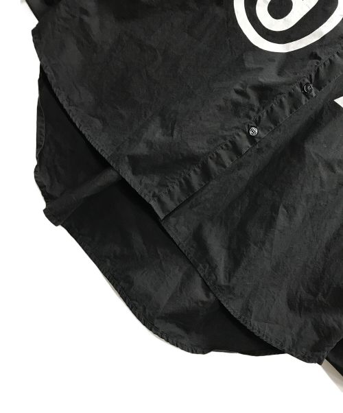 MM6 Maison Margiela（エムエムシックスメゾンマルジェラ）MM6 Maison Margiela (エムエムシックス メゾンマルジェラ) コットンシャツ リバースロゴプリント バックリボン ブラック サイズ:40号型：160/84Aの古着・服飾アイテム