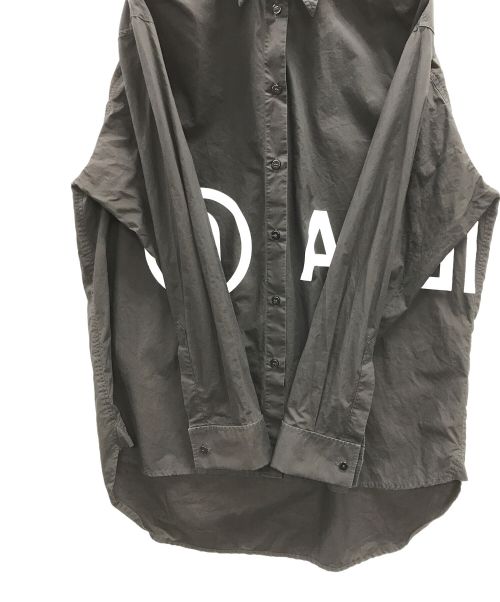 MM6 Maison Margiela（エムエムシックスメゾンマルジェラ）MM6 Maison Margiela (エムエムシックス メゾンマルジェラ) コットンシャツ リバースロゴプリント バックリボン ブラック サイズ:40号型：160/84Aの古着・服飾アイテム