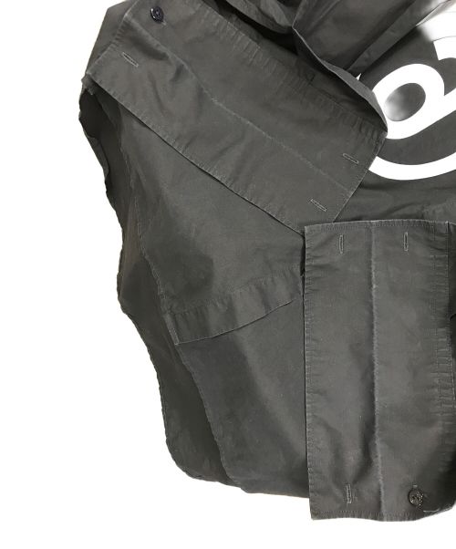 MM6 Maison Margiela（エムエムシックスメゾンマルジェラ）MM6 Maison Margiela (エムエムシックス メゾンマルジェラ) コットンシャツ リバースロゴプリント バックリボン ブラック サイズ:40号型：160/84Aの古着・服飾アイテム