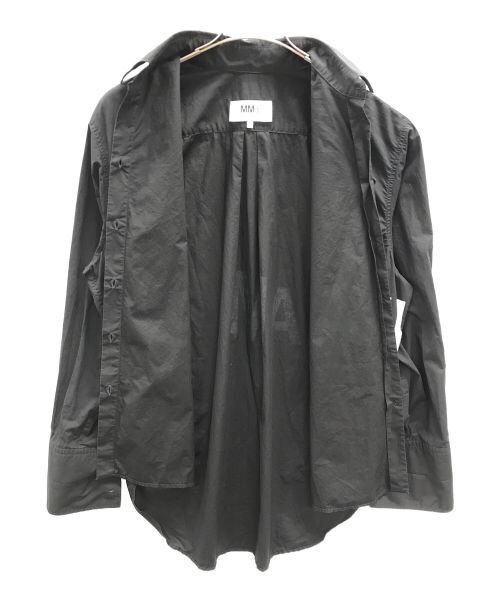 MM6 Maison Margiela（エムエムシックスメゾンマルジェラ）MM6 Maison Margiela (エムエムシックス メゾンマルジェラ) コットンシャツ リバースロゴプリント バックリボン ブラック サイズ:40号型：160/84Aの古着・服飾アイテム