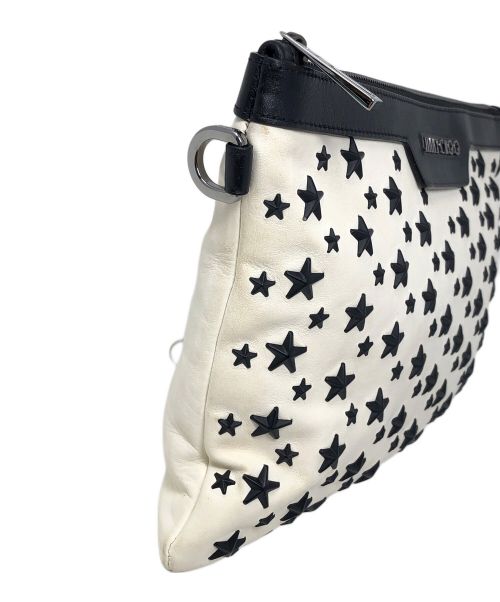 JIMMY CHOO（ジミーチュウ）JIMMY CHOO (ジミーチュウ) クラッチバッグ ホワイト×ブラック サイズ:実寸サイズにてご確認ください。の古着・服飾アイテム