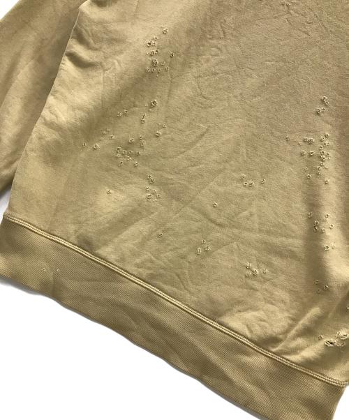 DSQUARED2（ディースクエアード）DSQUARED2 (ディースクエアード) オーバーサイズスウェット ロゴショルダーパッチダメージ加工スウェット ベージュ サイズ:Sの古着・服飾アイテム