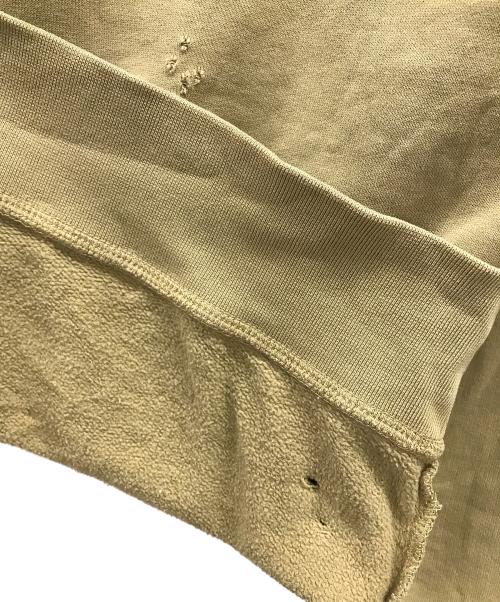 DSQUARED2（ディースクエアード）DSQUARED2 (ディースクエアード) オーバーサイズスウェット ロゴショルダーパッチダメージ加工スウェット ベージュ サイズ:Sの古着・服飾アイテム