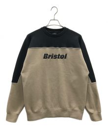 F.C.R.B.（エフシーレアルブリストル）の古着「スウェット ラグランスリーブ TECH SWEAT OVERSIZED CREWNECK TOP（テック スウェット オーバーサイズド クルーネック トップ）」｜ブラック×ベージュ