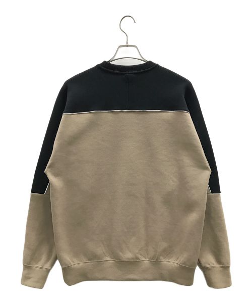 F.C.R.B.（エフシーレアルブリストル）F.C.R.B. (エフシーアールビー) スウェット ラグランスリーブ TECH SWEAT OVERSIZED CREWNECK TOP（テック スウェット オーバーサイズド クルーネック トップ） ブラック×ベージュ サイズ:Sの古着・服飾アイテム