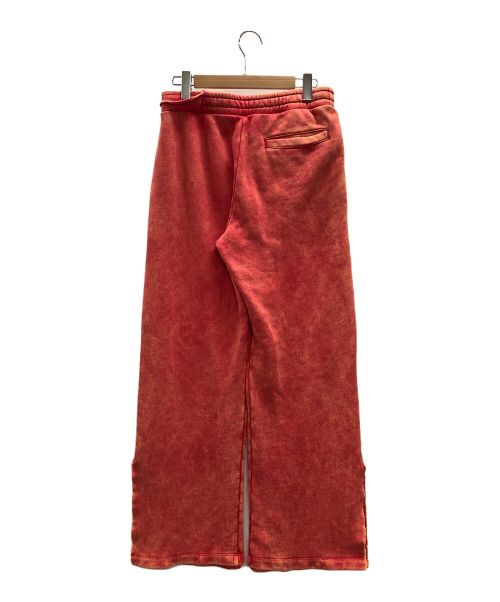 DIESEL（ディーゼル）DIESEL (ディーゼル) ダメージ加工スウェットパンツ カットオフ レイヤード ヴィンテージ加工 フレア スウェットパンツ レッド サイズ:Sの古着・服飾アイテム