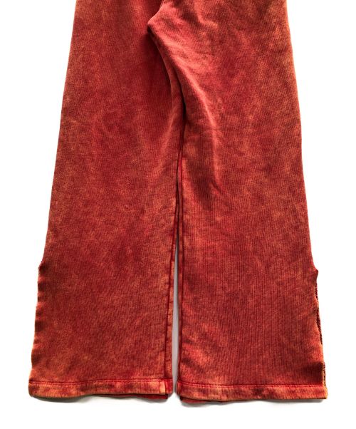 DIESEL（ディーゼル）DIESEL (ディーゼル) ダメージ加工スウェットパンツ カットオフ レイヤード ヴィンテージ加工 フレア スウェットパンツ レッド サイズ:Sの古着・服飾アイテム