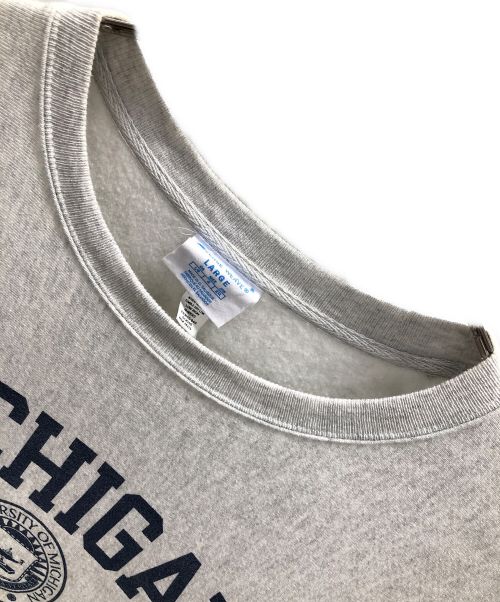 Champion REVERSE WEAVE（チャンピオン リバース ウィーブ）Champion REVERSE WEAVE (チャンピオン リバース ウィーブ) リバースウィーブスウェット MICHIGAN UNIV. Reverse Weave（ミシガン ユー・二ヴ リバース ウィーブ） グレー サイズ:2XLの古着・服飾アイテム