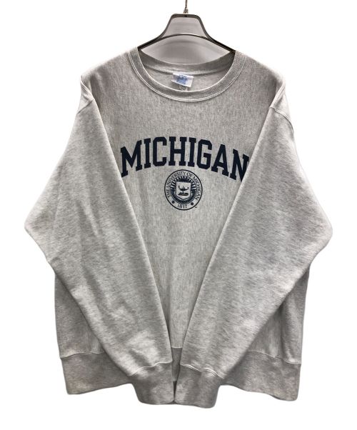 Champion REVERSE WEAVE（チャンピオン リバース ウィーブ）Champion REVERSE WEAVE (チャンピオン リバース ウィーブ) リバースウィーブスウェット MICHIGAN UNIV. Reverse Weave（ミシガン ユー・二ヴ リバース ウィーブ） グレー サイズ:2XLの古着・服飾アイテム