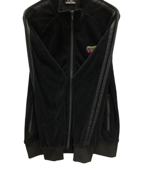 Hysteric Glamour（ヒステリックグラマー）Hysteric Glamour (ヒステリックグラマー) ベロアジャケット NIGHT GROOVE（ナイト グルーヴ）刺繍トラックジャケット ブラック サイズ:Sの古着・服飾アイテム
