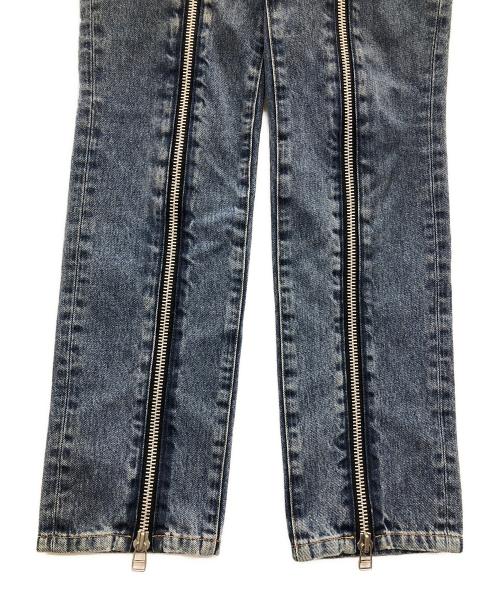 JOHN LAWRENCE SULLIVAN（ジョン ローレンス サリバン）JOHN LAWRENCE SULLIVAN (ジョン ローレンス サリバン) ジーンズ WASHED DENIM ZIPPED PANTS（ウォッシュ デニム ジッパー パンツ） インディゴ サイズ:44の古着・服飾アイテム