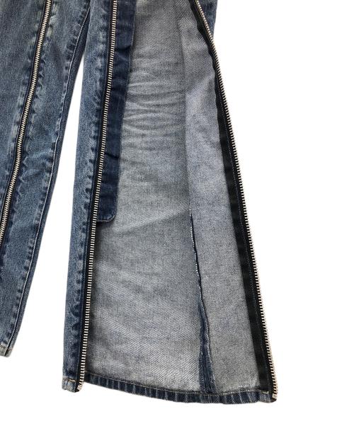 JOHN LAWRENCE SULLIVAN（ジョン ローレンス サリバン）JOHN LAWRENCE SULLIVAN (ジョン ローレンス サリバン) ジーンズ WASHED DENIM ZIPPED PANTS（ウォッシュ デニム ジッパー パンツ） インディゴ サイズ:44の古着・服飾アイテム