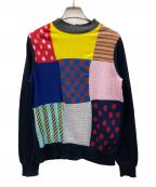 tricot COMME des GARCONSトリココムデギャルソン）の古着「ニット ウール パッチワーク バックオープンクルーネック」｜マルチカラー