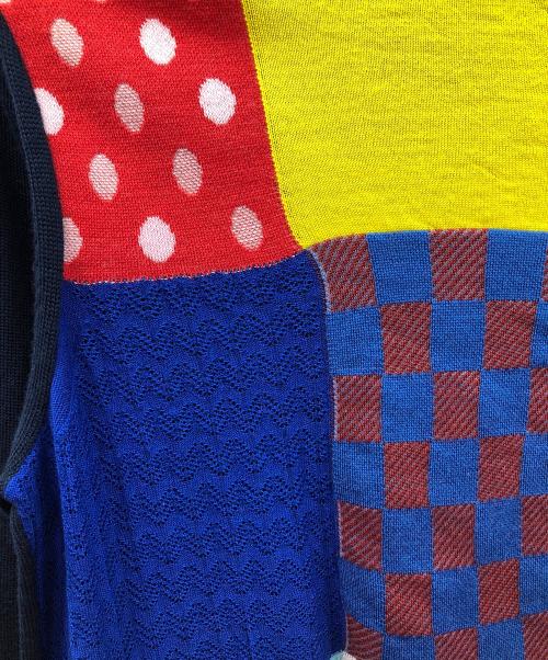 tricot COMME des GARCONS（トリココムデギャルソン）tricot COMME des GARCONS (トリココムデギャルソン) ニット ウール パッチワーク バックオープンクルーネック マルチカラー サイズ:実寸サイズにてご確認ください。の古着・服飾アイテム