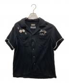 SKULL WORKS×BETTY BOOPスカルワークス×ベティー・ブープ）の古着「半袖シャツ」｜ブラック