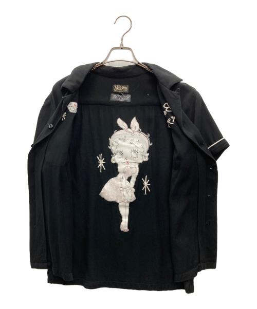SKULL WORKS（スカルワークス）SKULL WORKS (スカルワークス) BETTY BOOP (ベティー・ブープ) 半袖シャツ ブラック サイズ:Mの古着・服飾アイテム